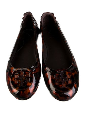 Tory Burch Patent Leather Animal Print Ballet Flats