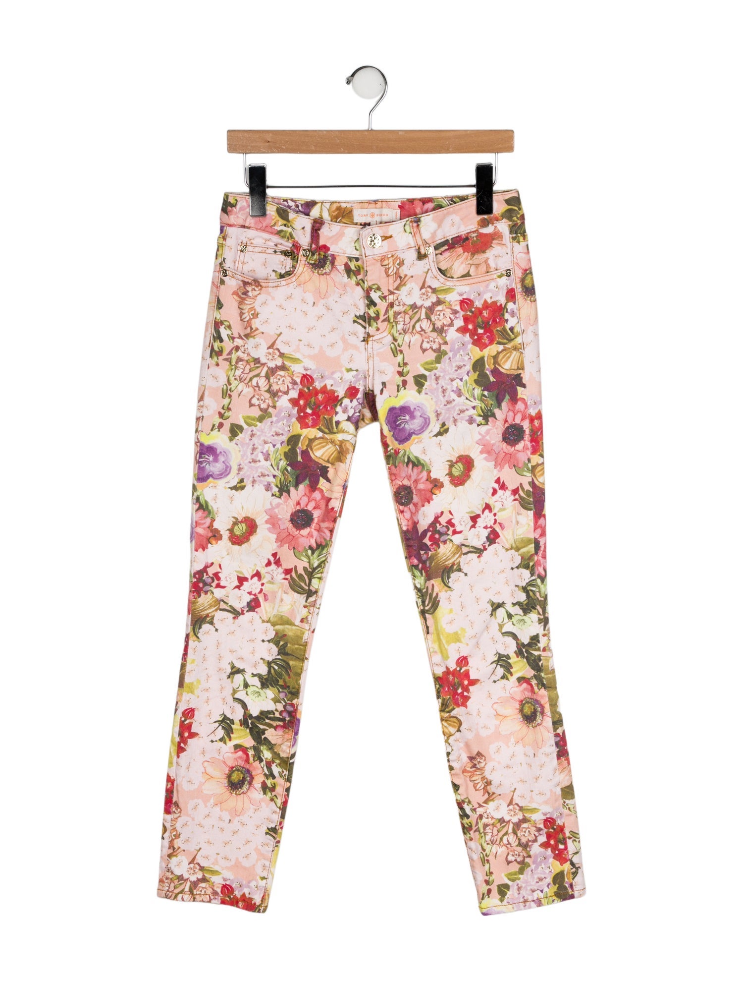 Tory Burch Mid-Rise Straight Leg Jeans