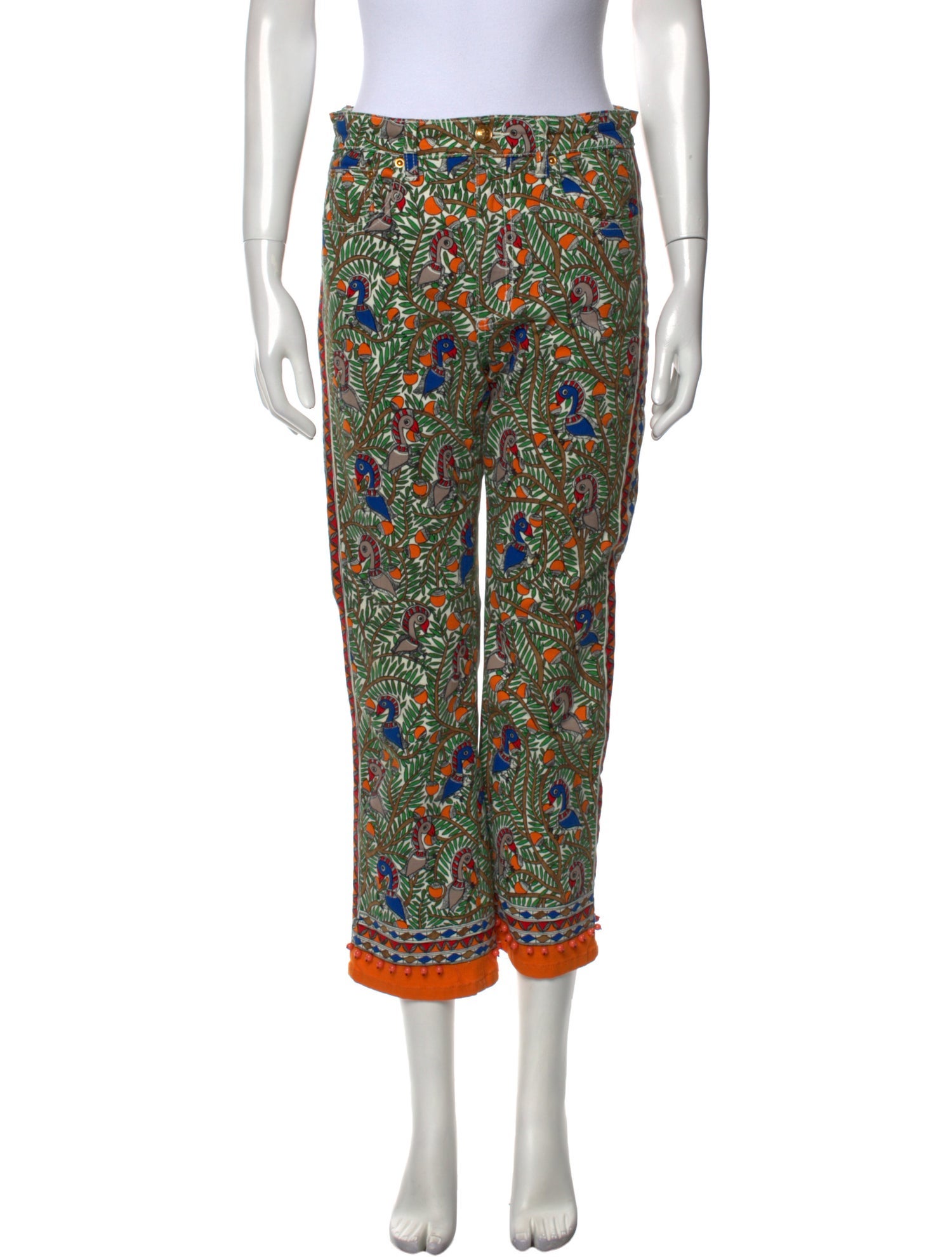 Tory Burch Printed Straight Leg Pants