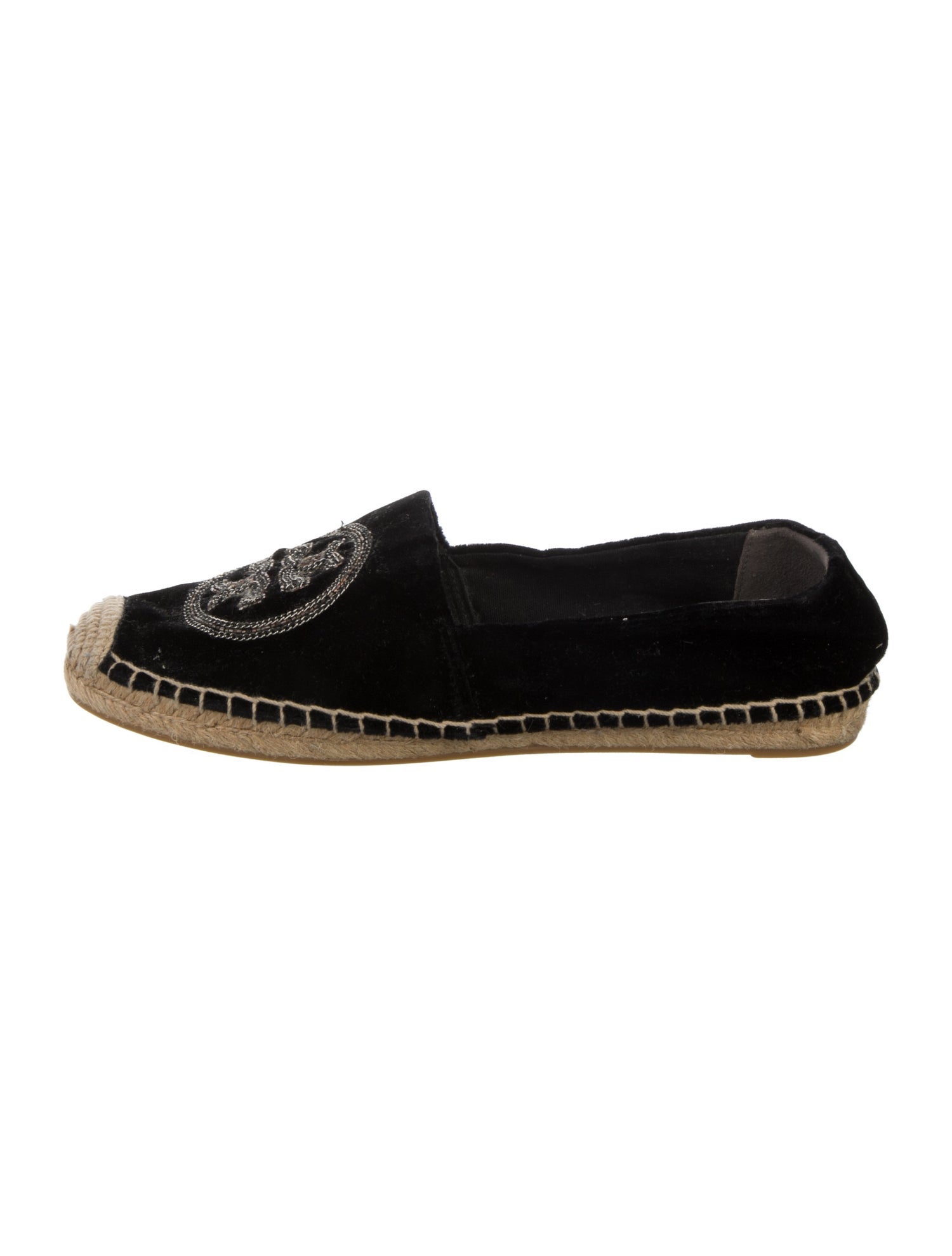 Tory Burch Velvet Chain-Link Accents Espadrilles