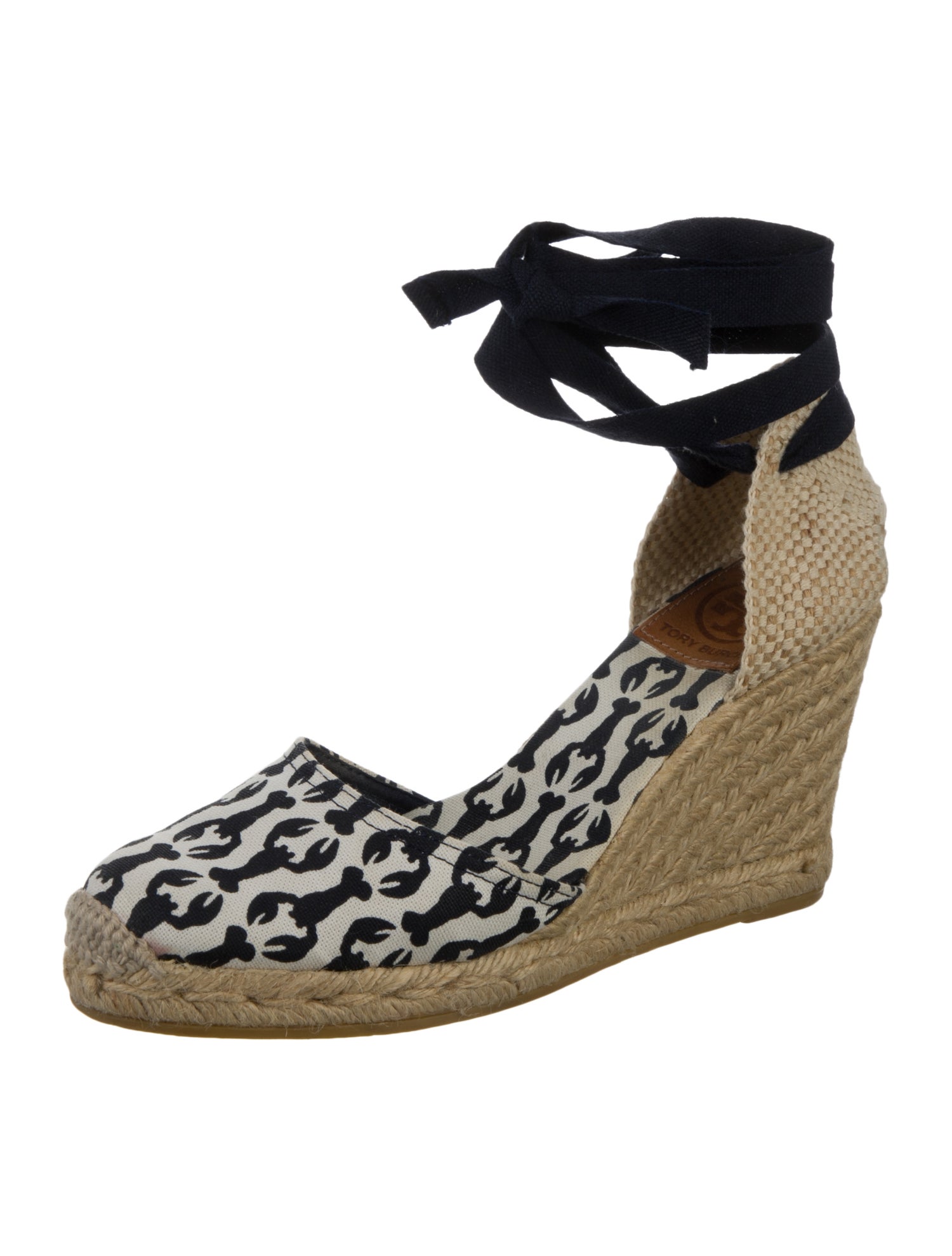 Tory Burch Canvas Printed D'Orsay Pumps