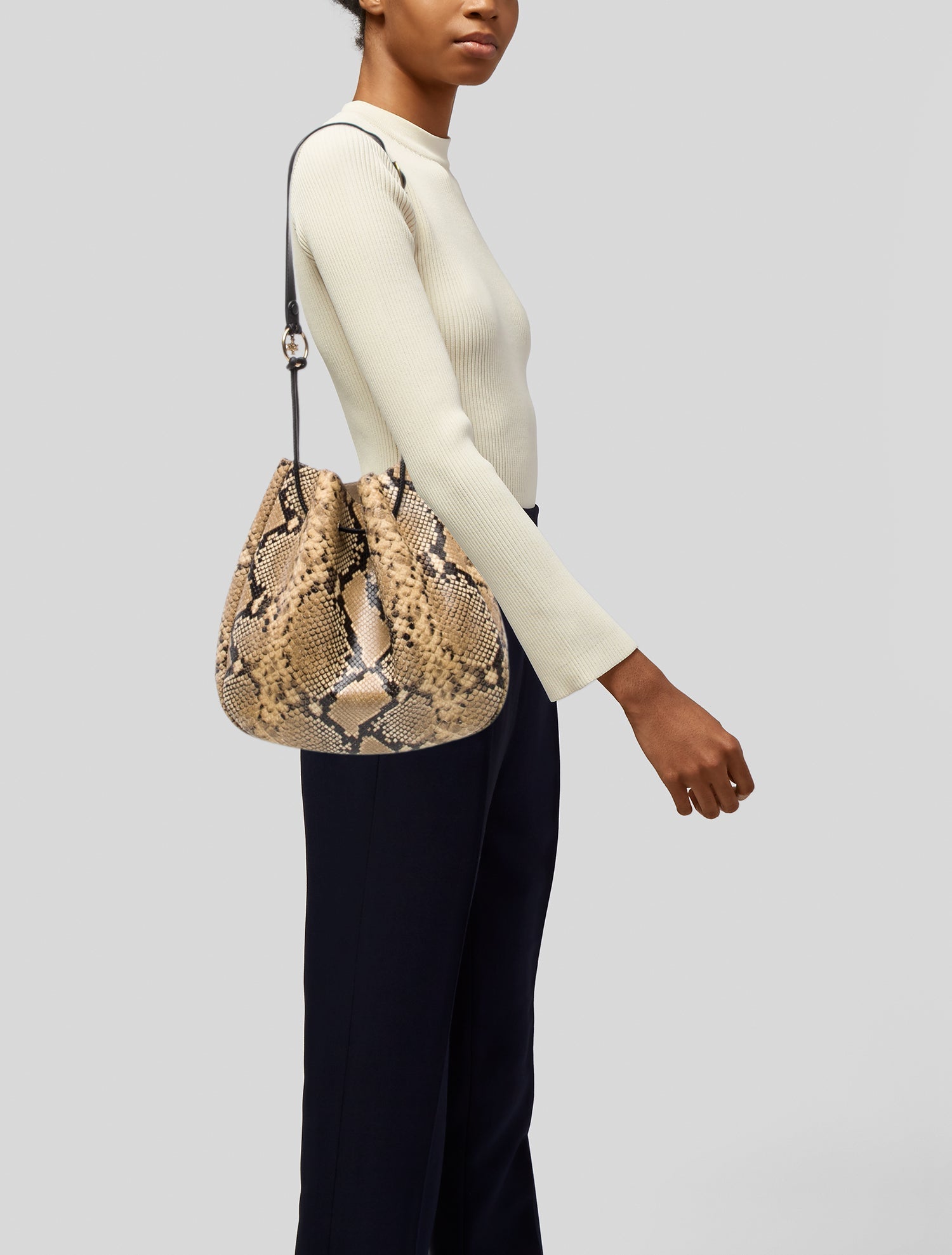 Tory Burch Snakeskin Bucket Bag