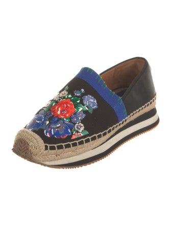 Tory Burch Leather Floral Print Espadrilles