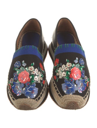 Tory Burch Leather Floral Print Espadrilles