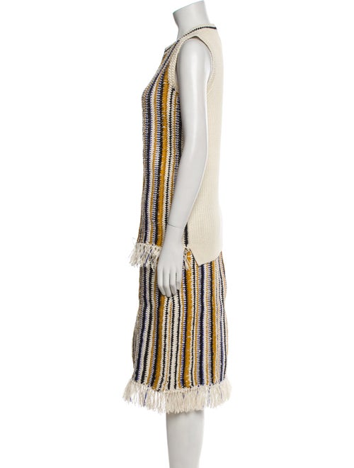 Tory Burch Striped Fringe Trim Accent Skirt Set