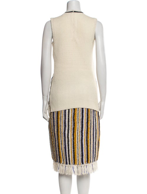 Tory Burch Striped Fringe Trim Accent Skirt Set
