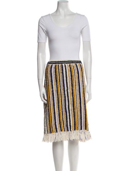 Tory Burch Striped Fringe Trim Accent Skirt Set