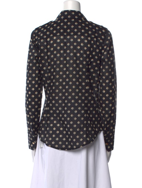 Tory Burch Printed Long Sleeve Button-Up Top