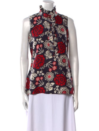 Tory Burch Silk Floral Print Blouse