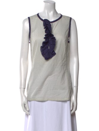 Tory Burch Printed Scoop Neck Top