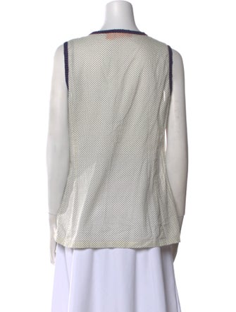 Tory Burch Printed Scoop Neck Top