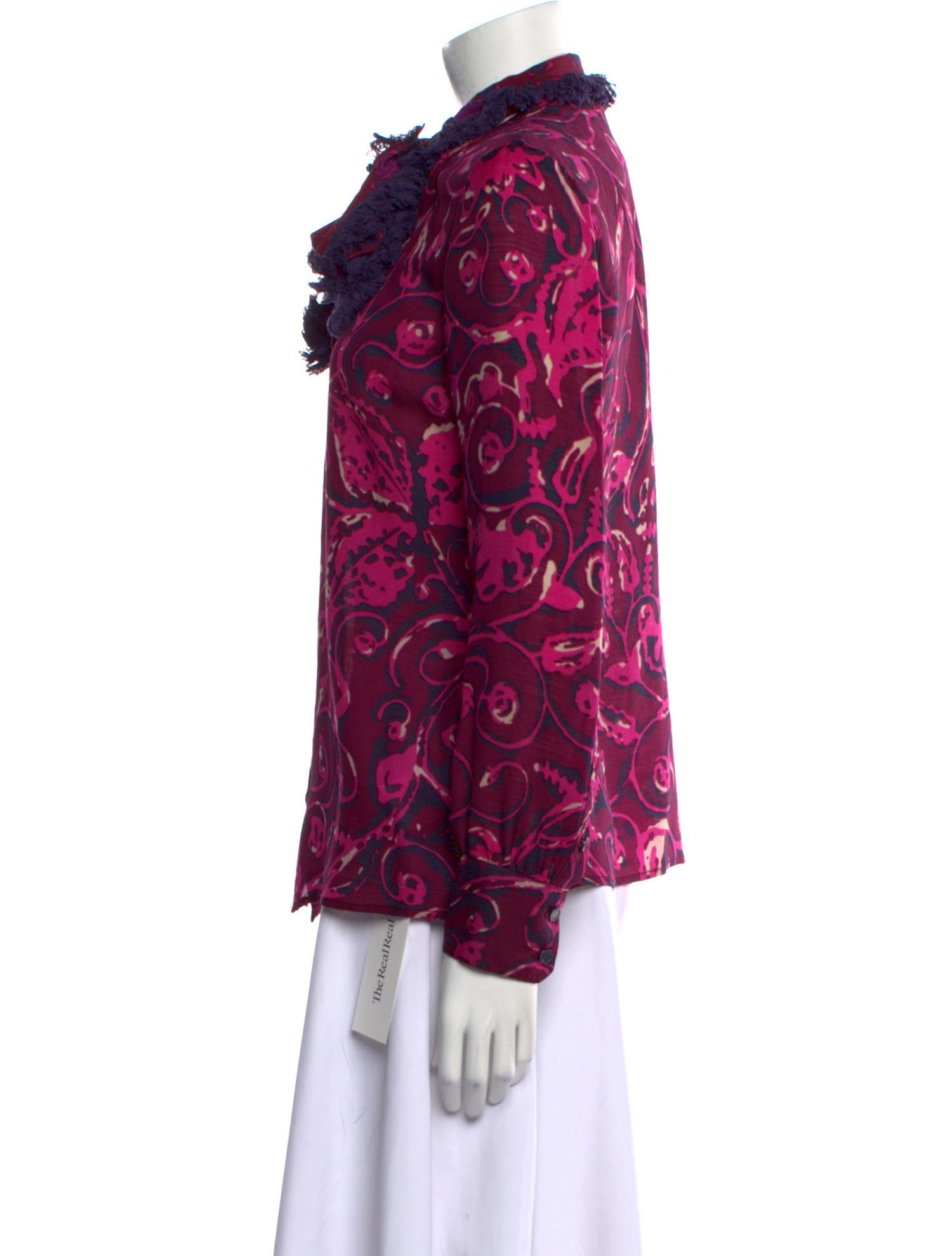 Tory Burch Wool Tie-Dye Print Blouse