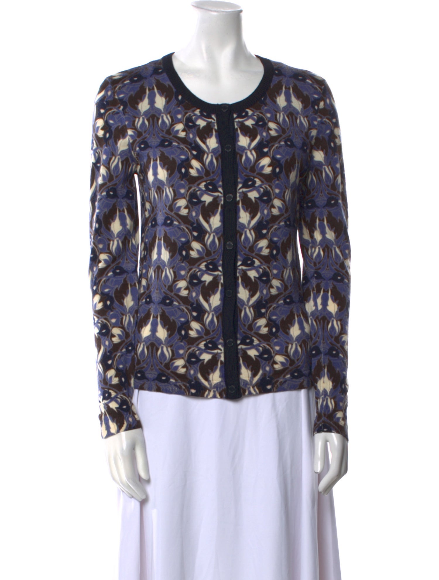 Tory Burch Merino Wool Printed Blouse