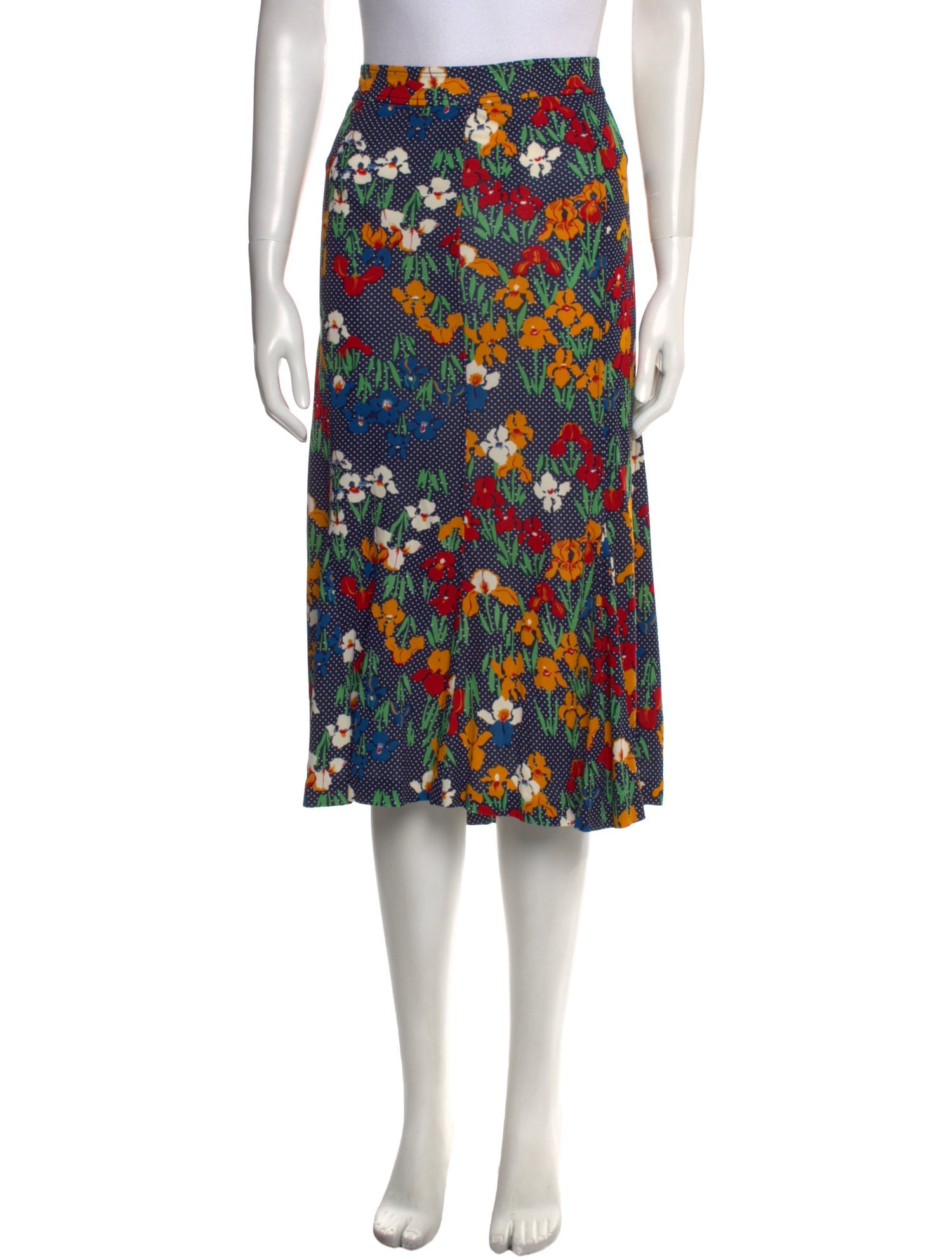 Tory Burch Floral Print Midi Length Skirt