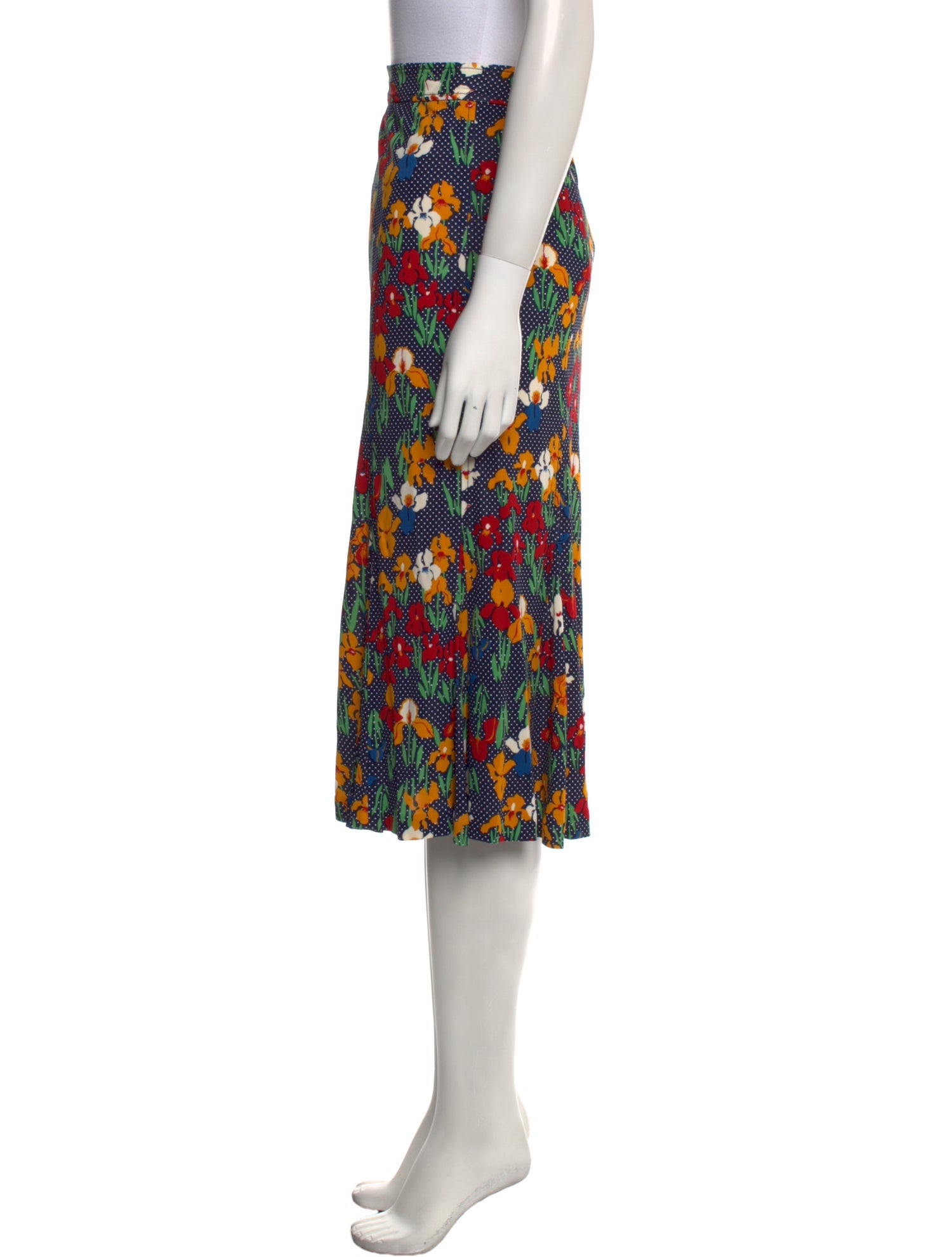 Tory Burch Floral Print Midi Length Skirt