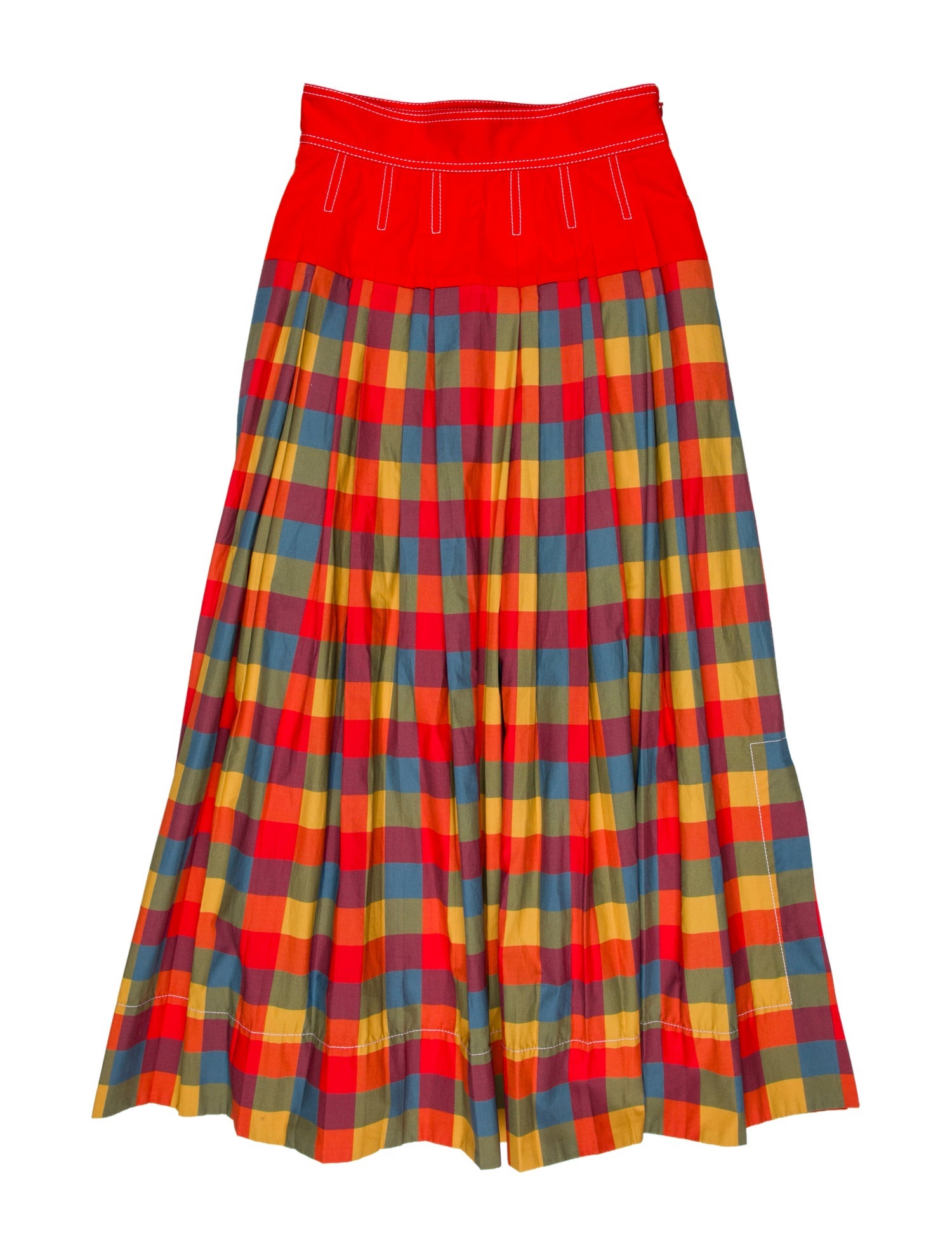 Tory Burch Plaid Print Midi Length Skirt