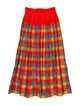 Tory Burch Plaid Print Midi Length Skirt
