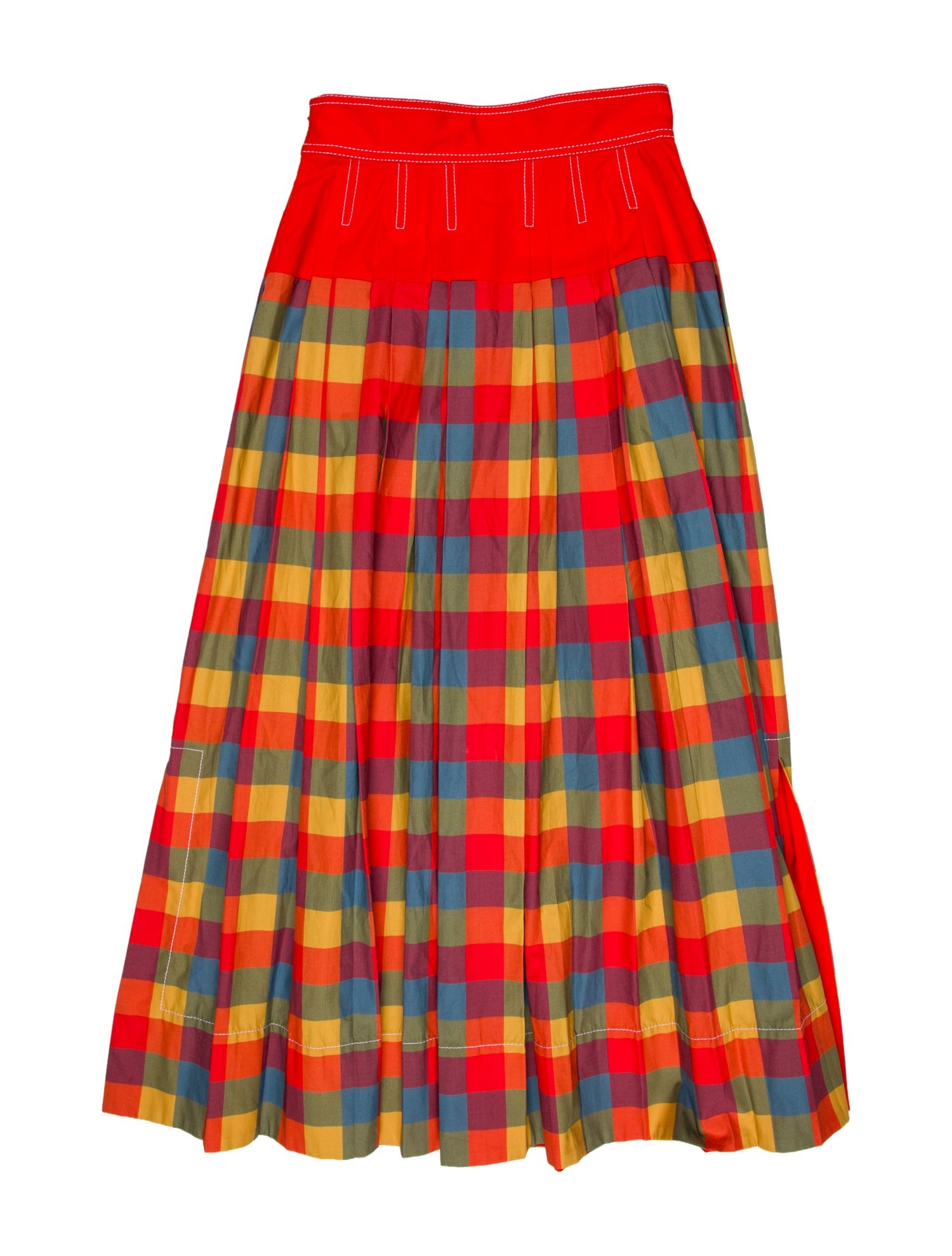 Tory Burch Plaid Print Midi Length Skirt
