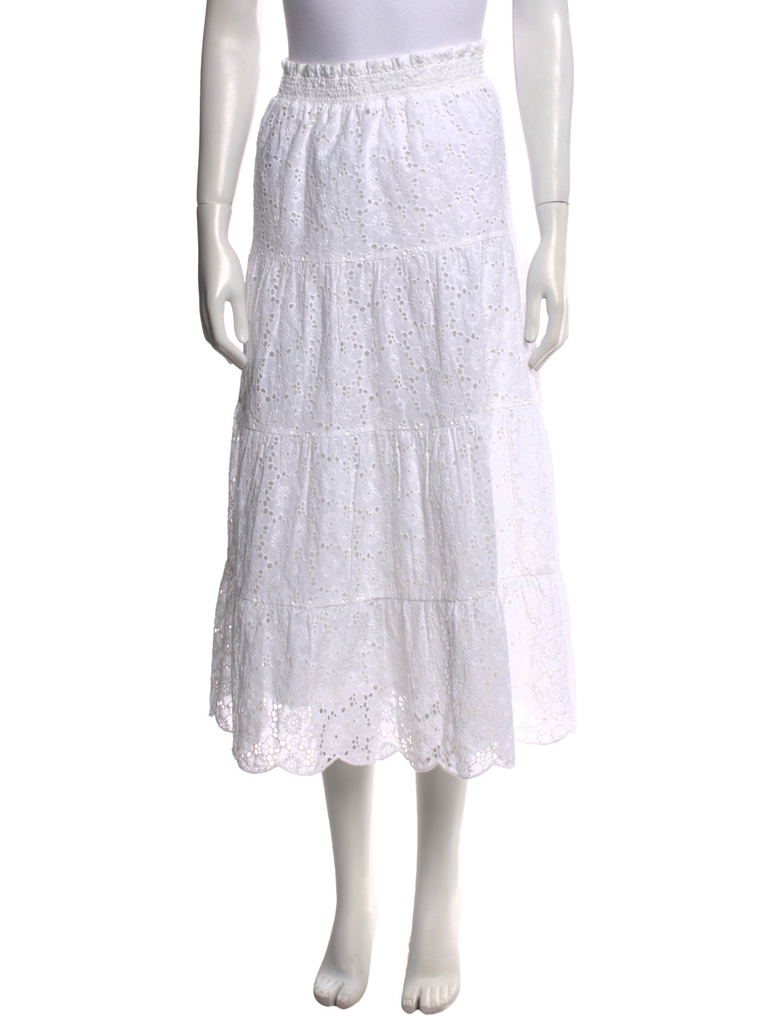 Tory Burch Lace Pattern Midi Length Skirt