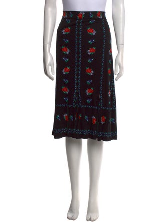 Tory Burch Floral Print Knee-Length Skirt