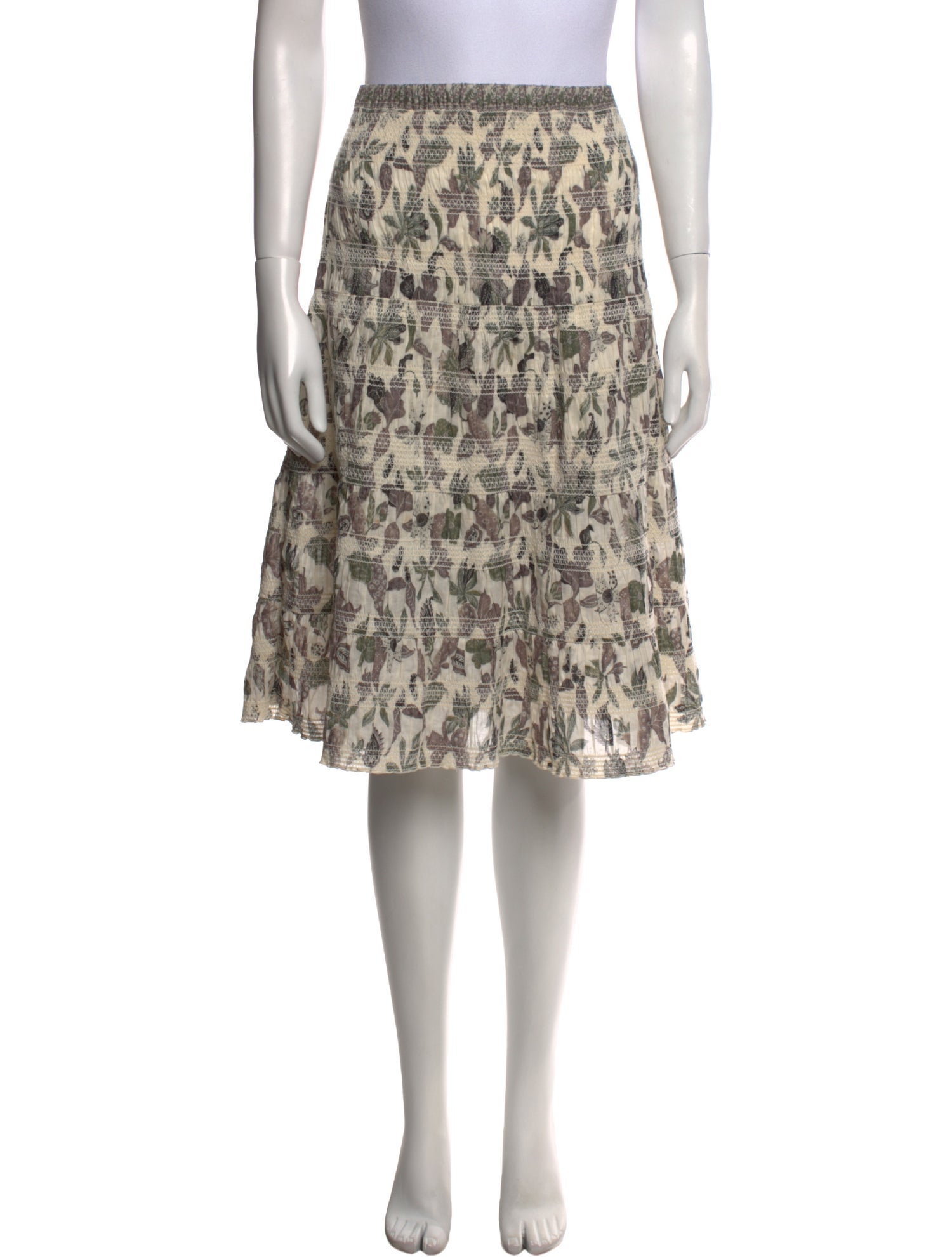 Tory Burch Floral Print Knee-Length Skirt