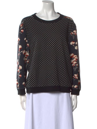 Tory Burch Polka Dot Print Crew Neck Sweatshirt