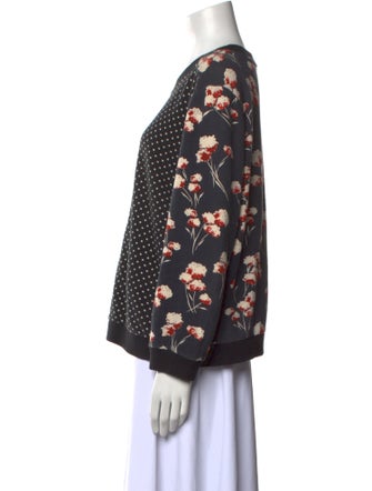 Tory Burch Polka Dot Print Crew Neck Sweatshirt