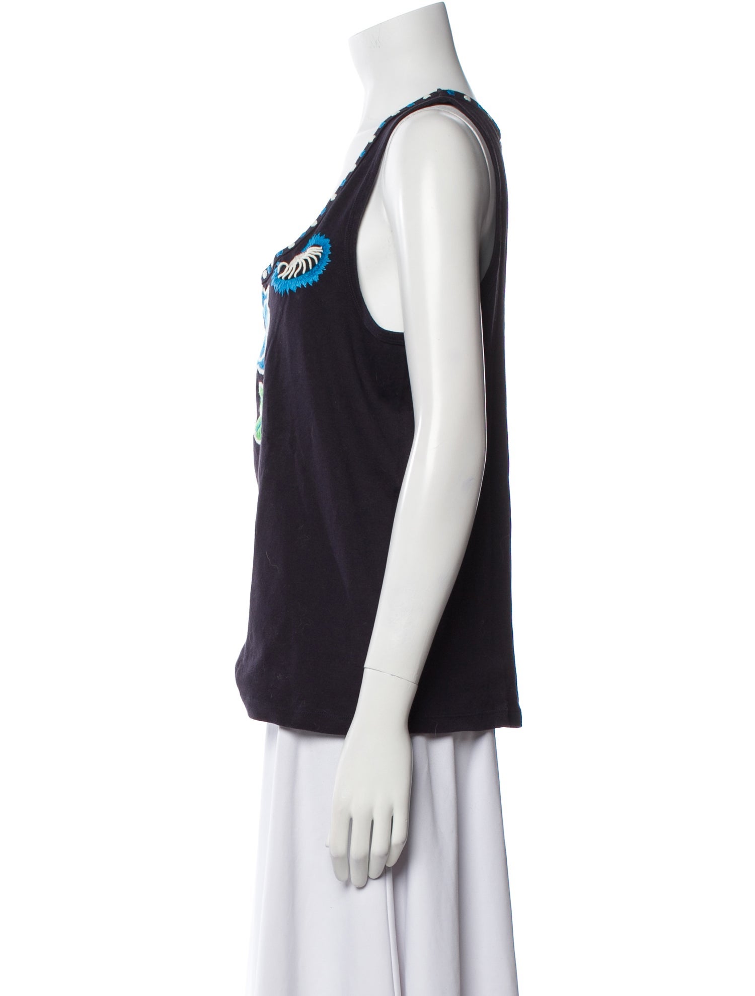 Tory Burch Floral Print Scoop Neck Top