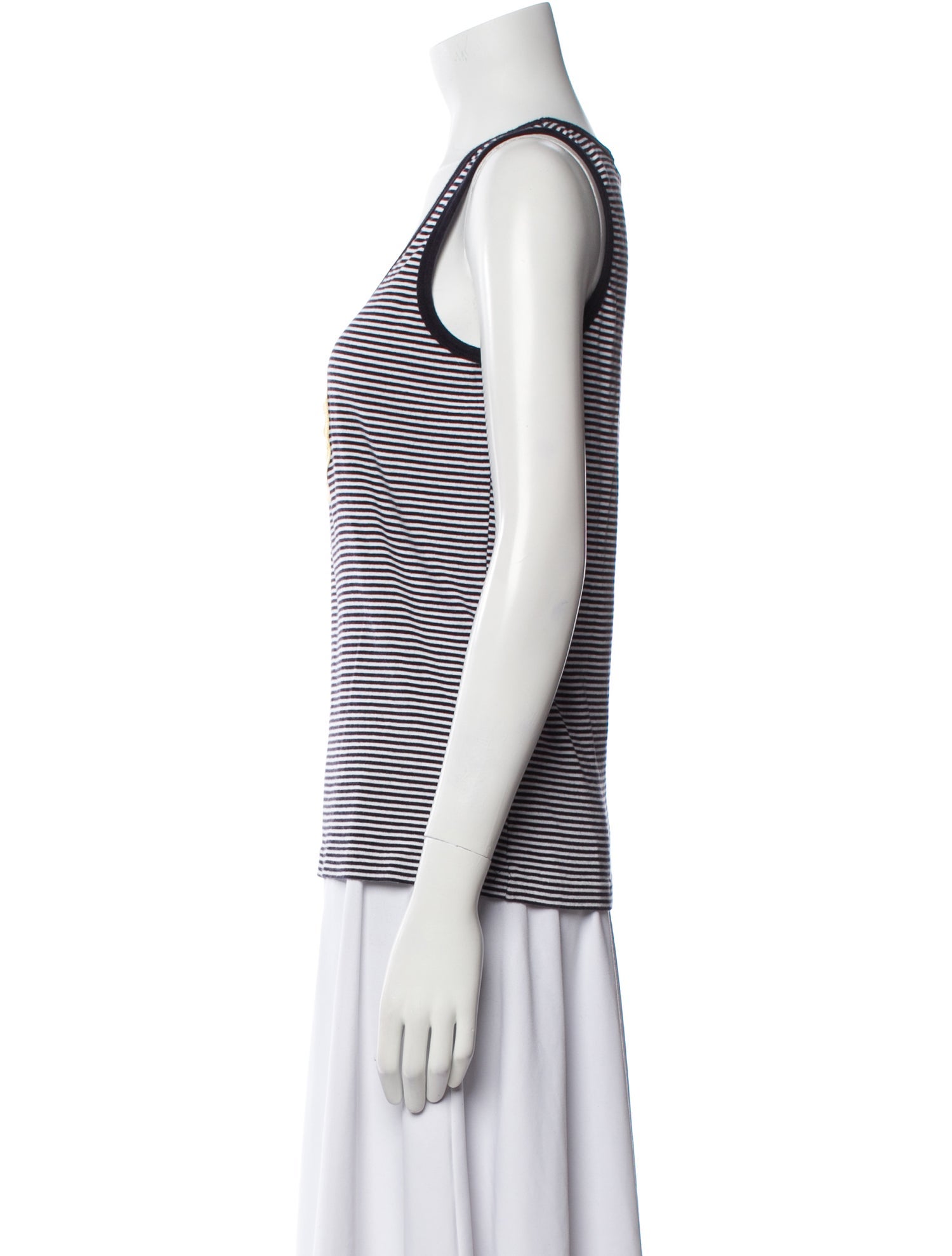 Tory Burch Striped Scoop Neck Top