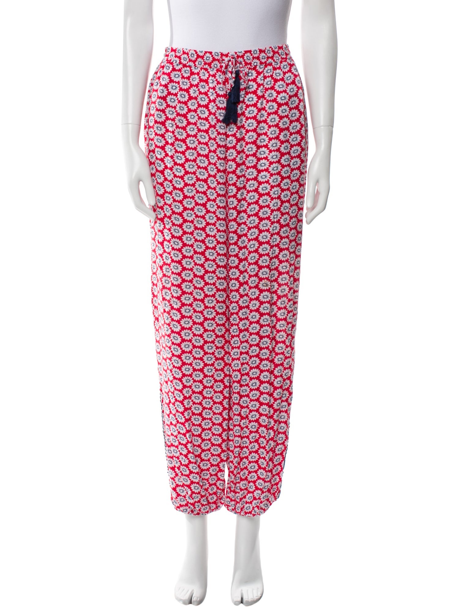 Tory Burch Floral Print Skinny Leg Pants