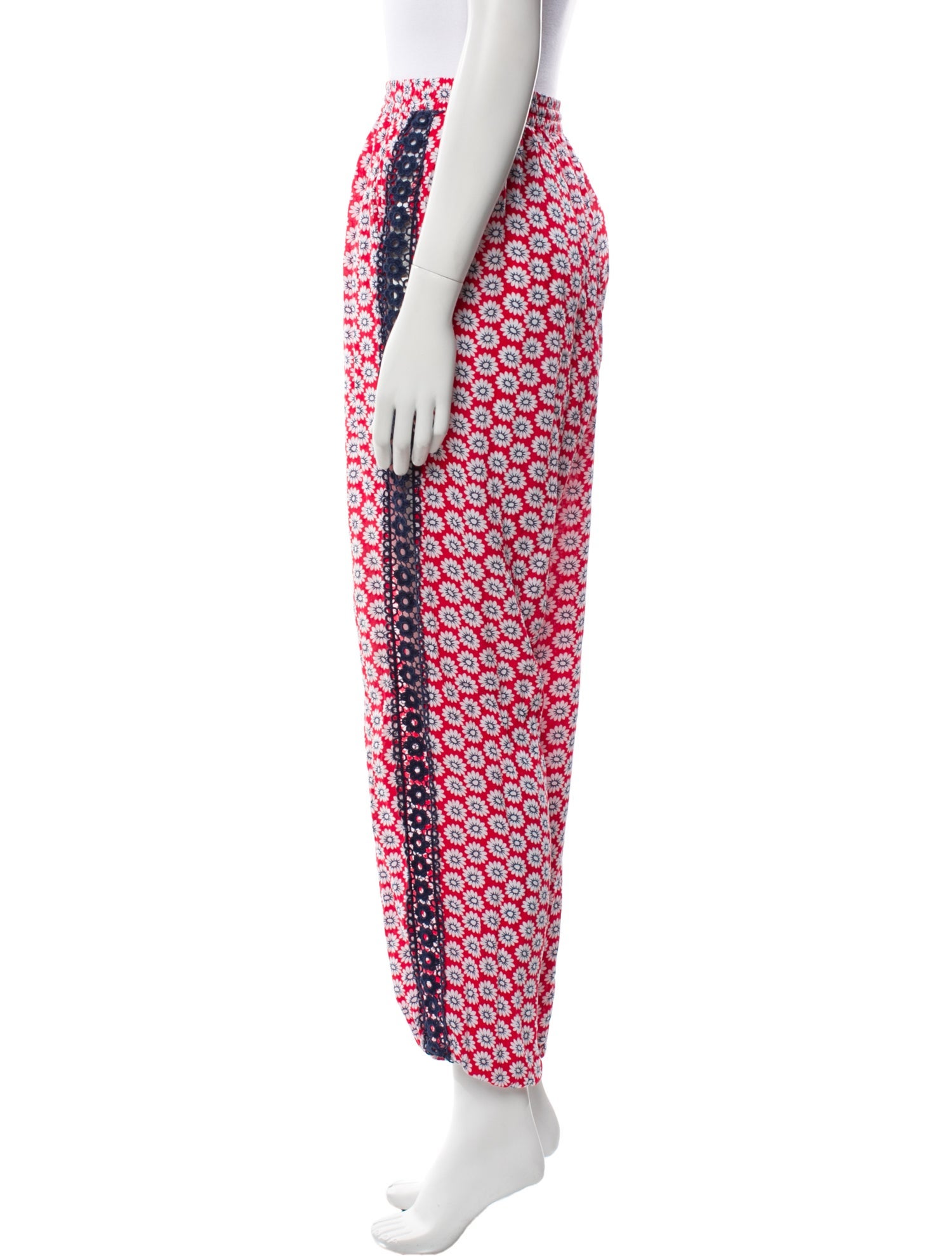 Tory Burch Floral Print Skinny Leg Pants