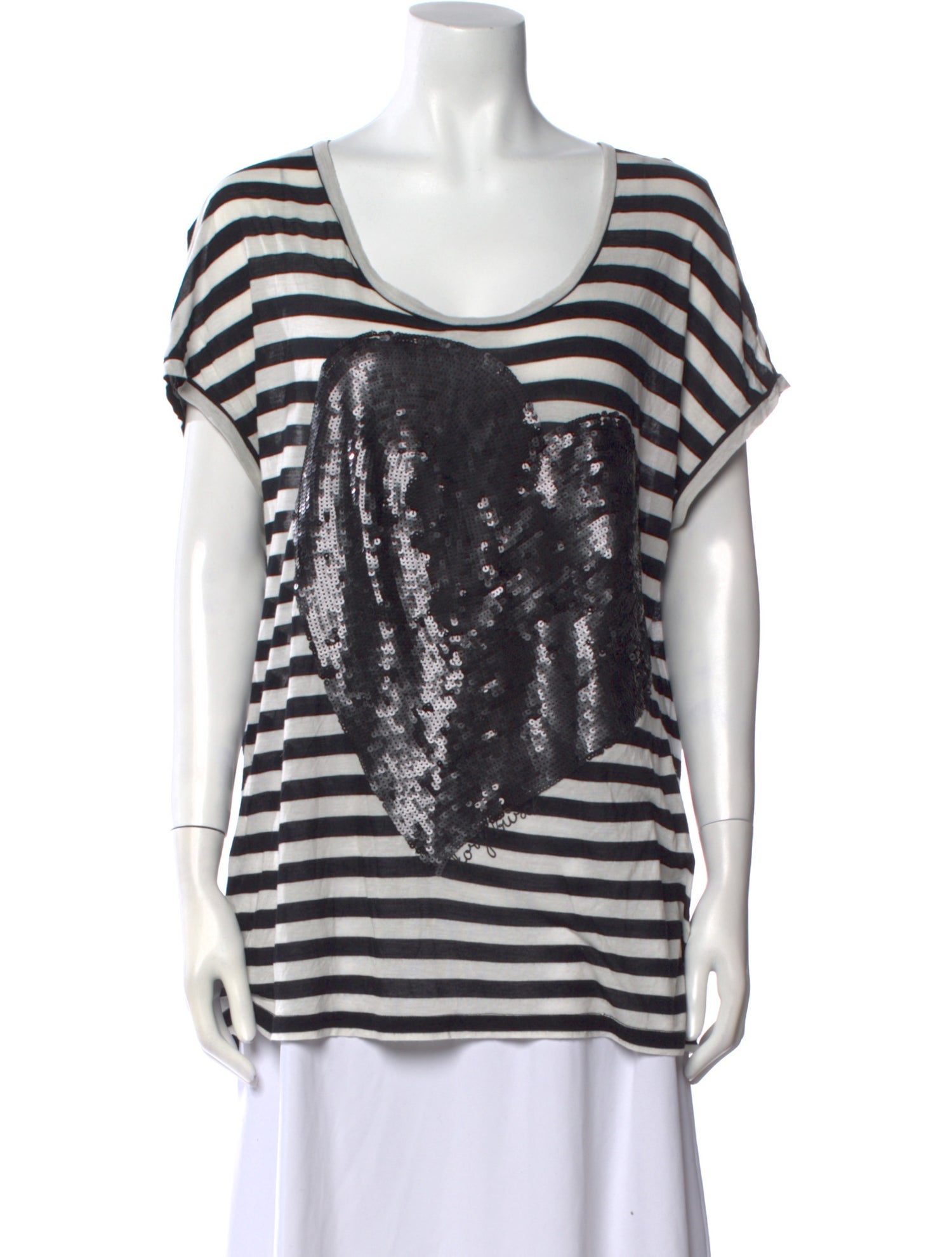 Tory Burch Striped Scoop Neck T-Shirt