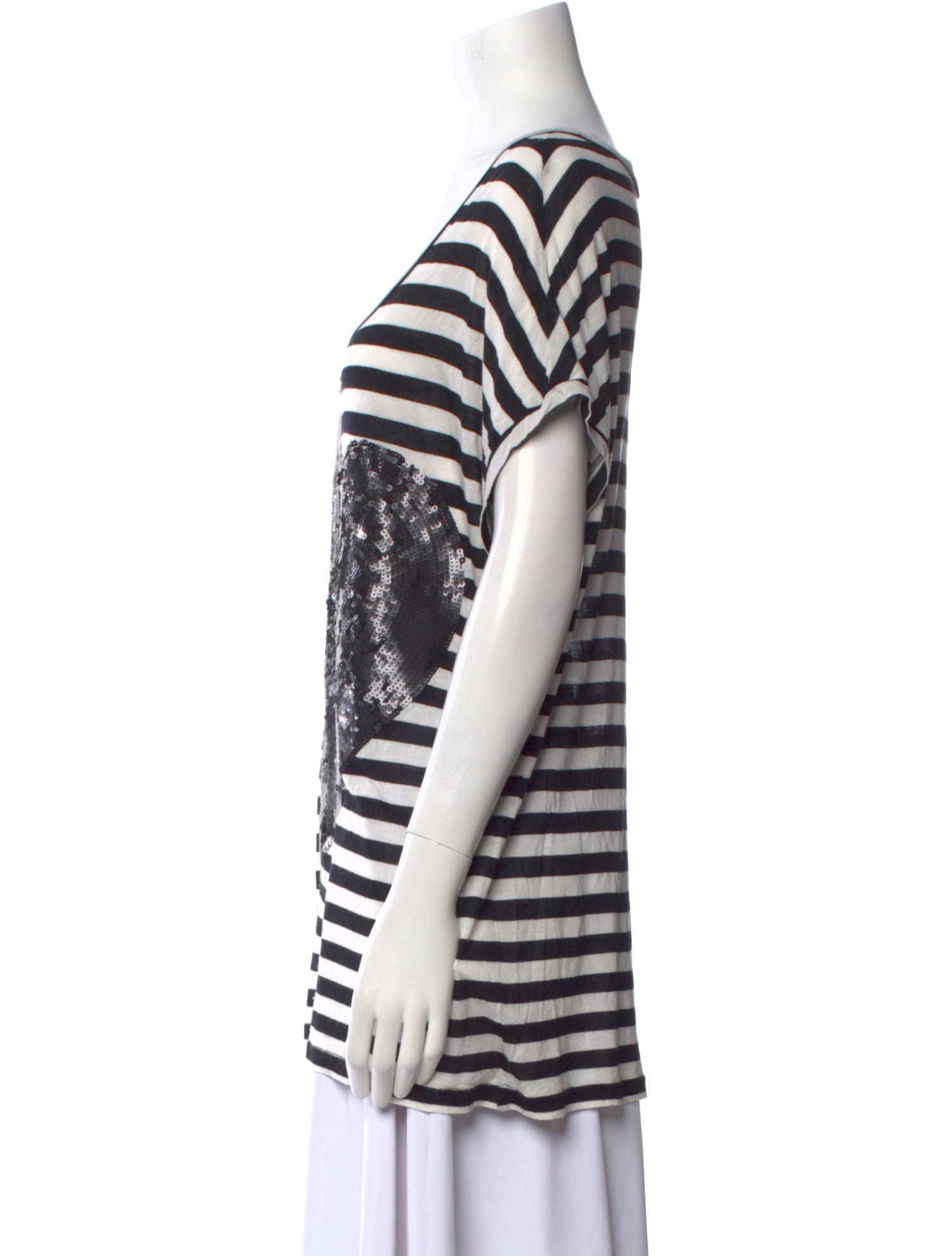 Tory Burch Striped Scoop Neck T-Shirt