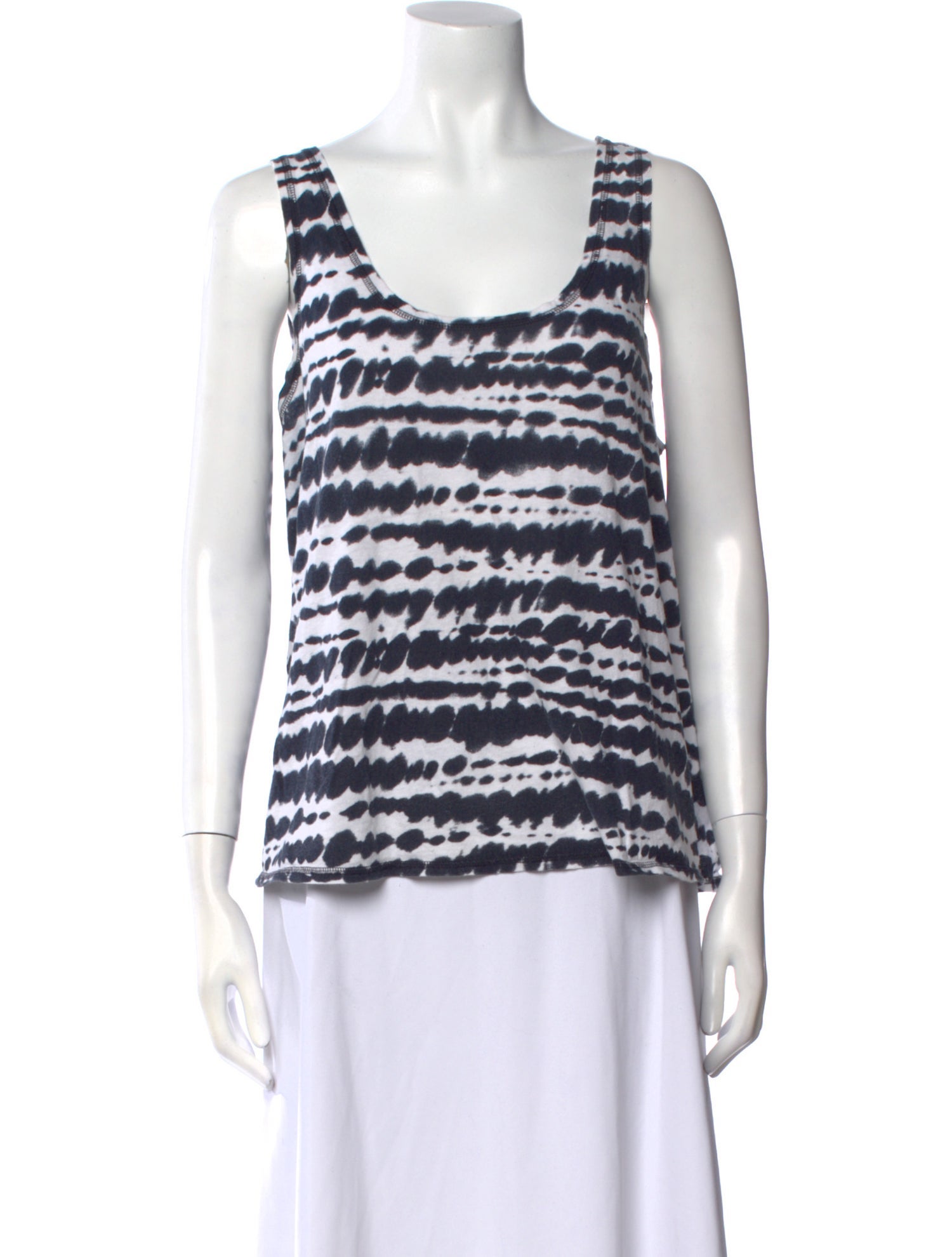Tory Burch Tie-Dye Print Scoop Neck Top