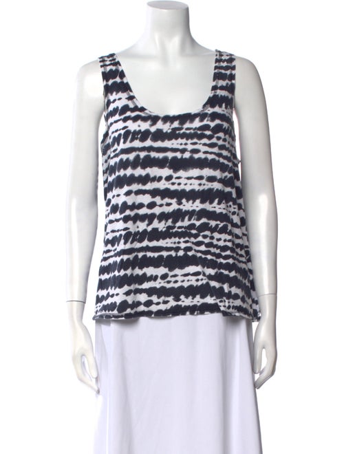 Tory Burch Tie-Dye Print Scoop Neck Top