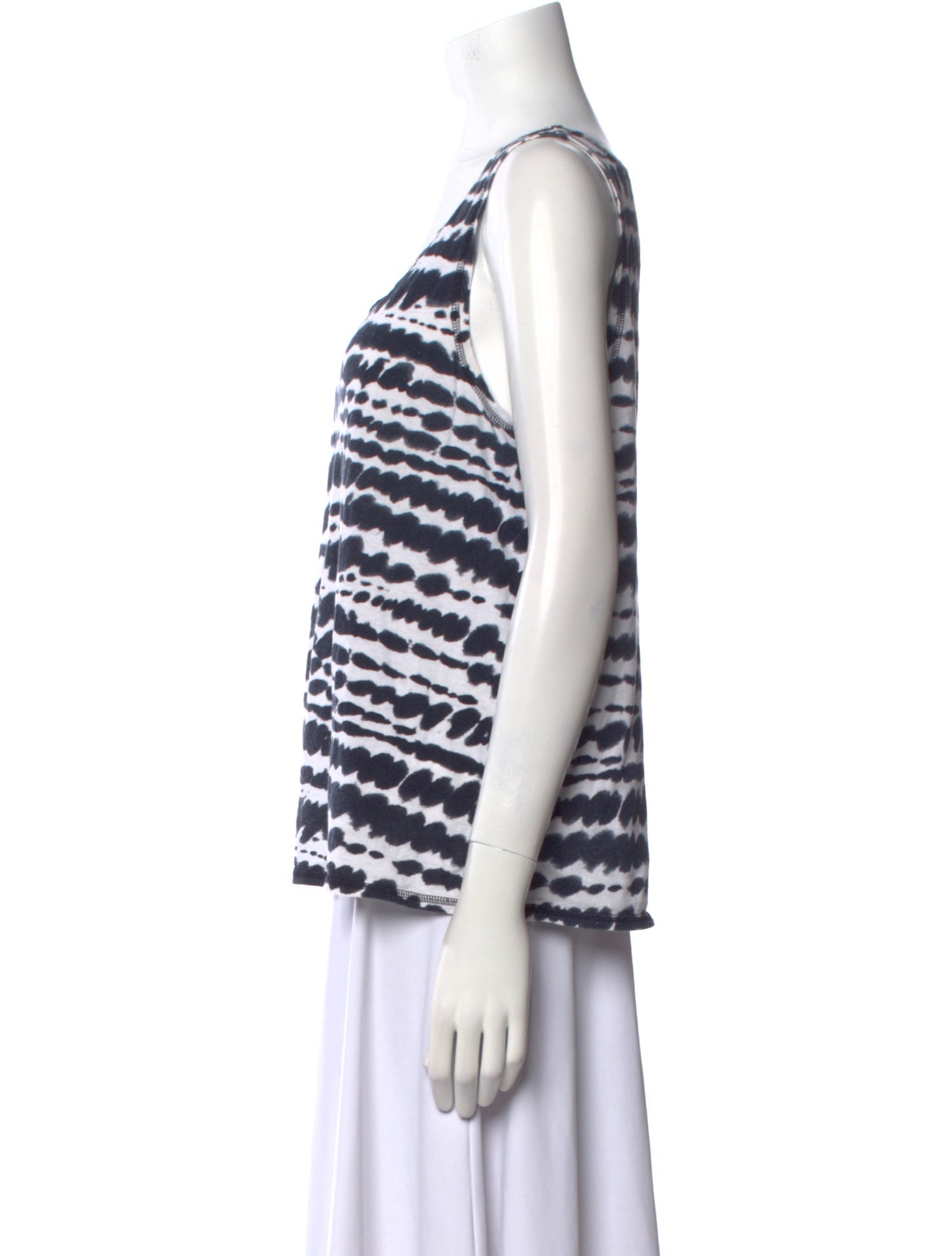 Tory Burch Tie-Dye Print Scoop Neck Top