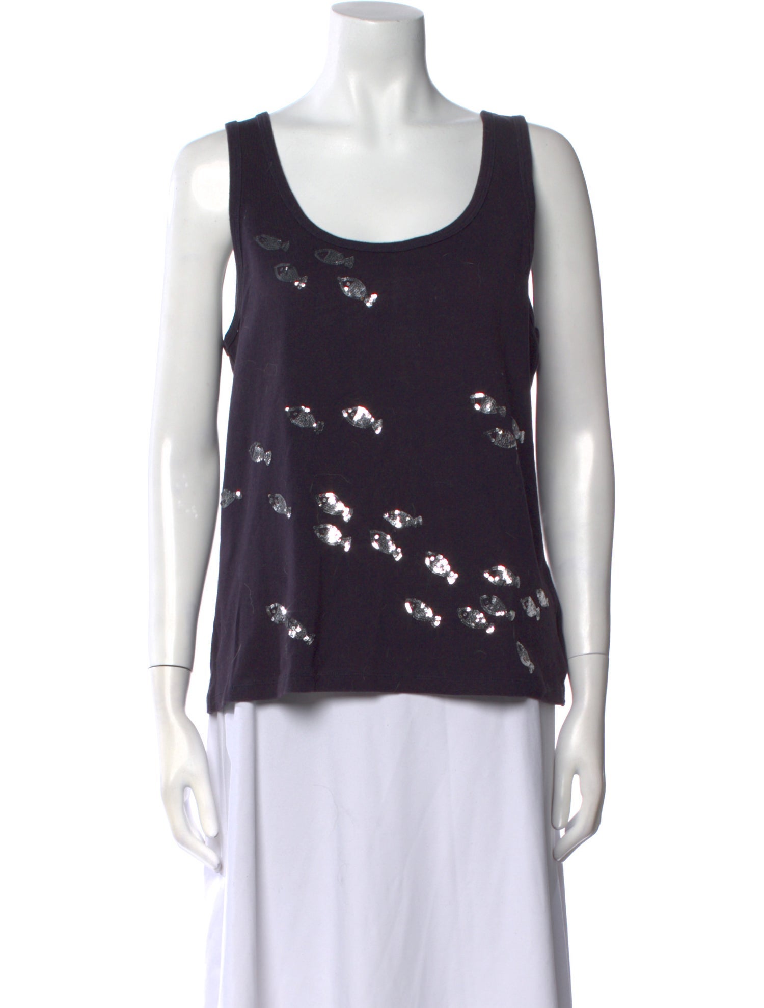 Tory Burch Printed Scoop Neck Top