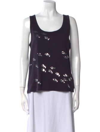 Tory Burch Printed Scoop Neck Top