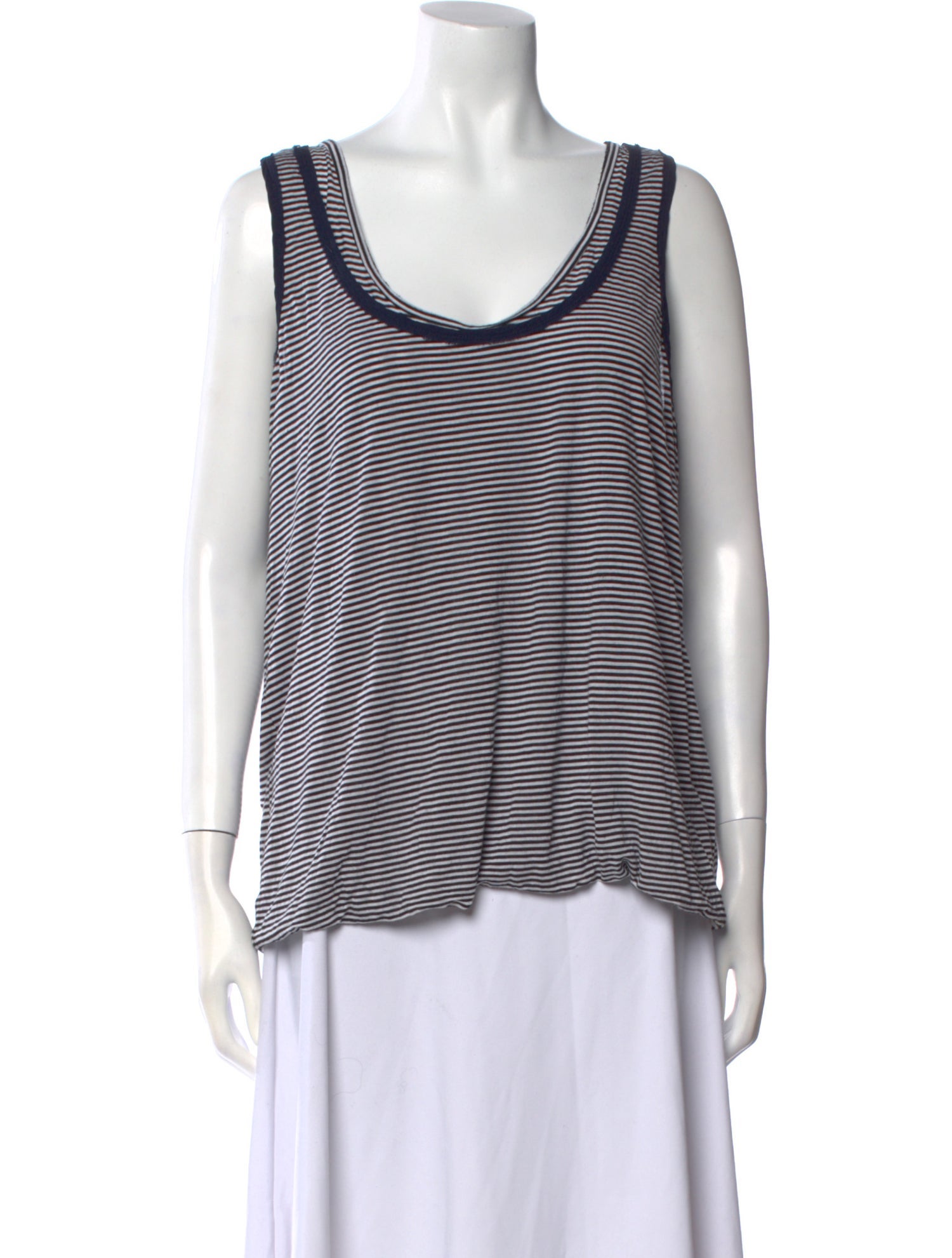 Tory Burch Striped Scoop Neck Top