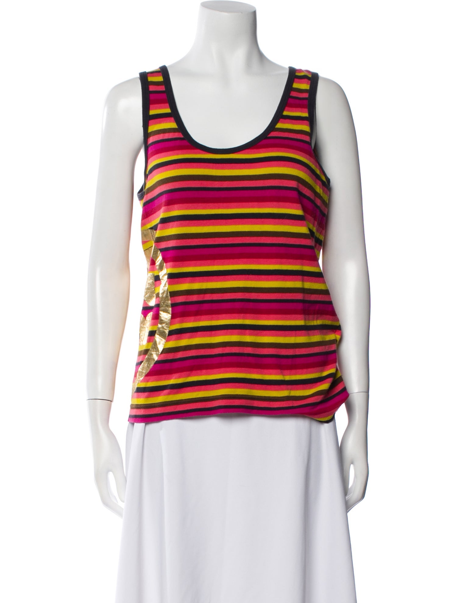 Tory Burch Striped Scoop Neck Top
