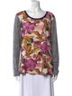 Tory Burch Floral Print Scoop Neck Blouse