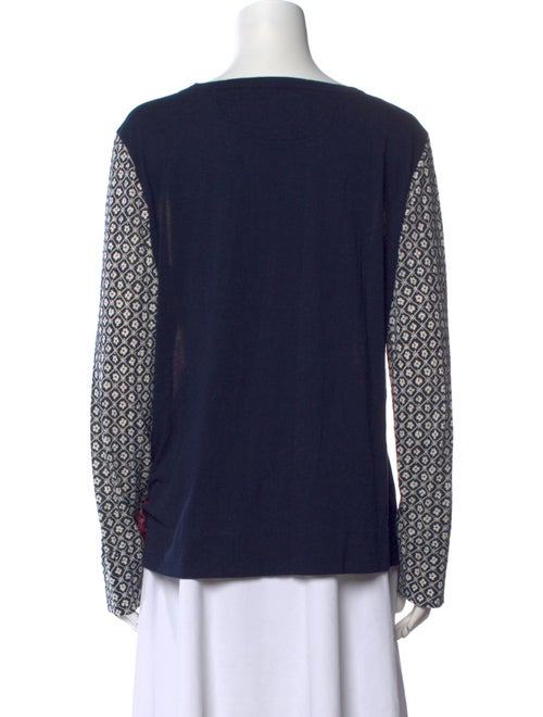 Tory Burch Floral Print Scoop Neck Blouse