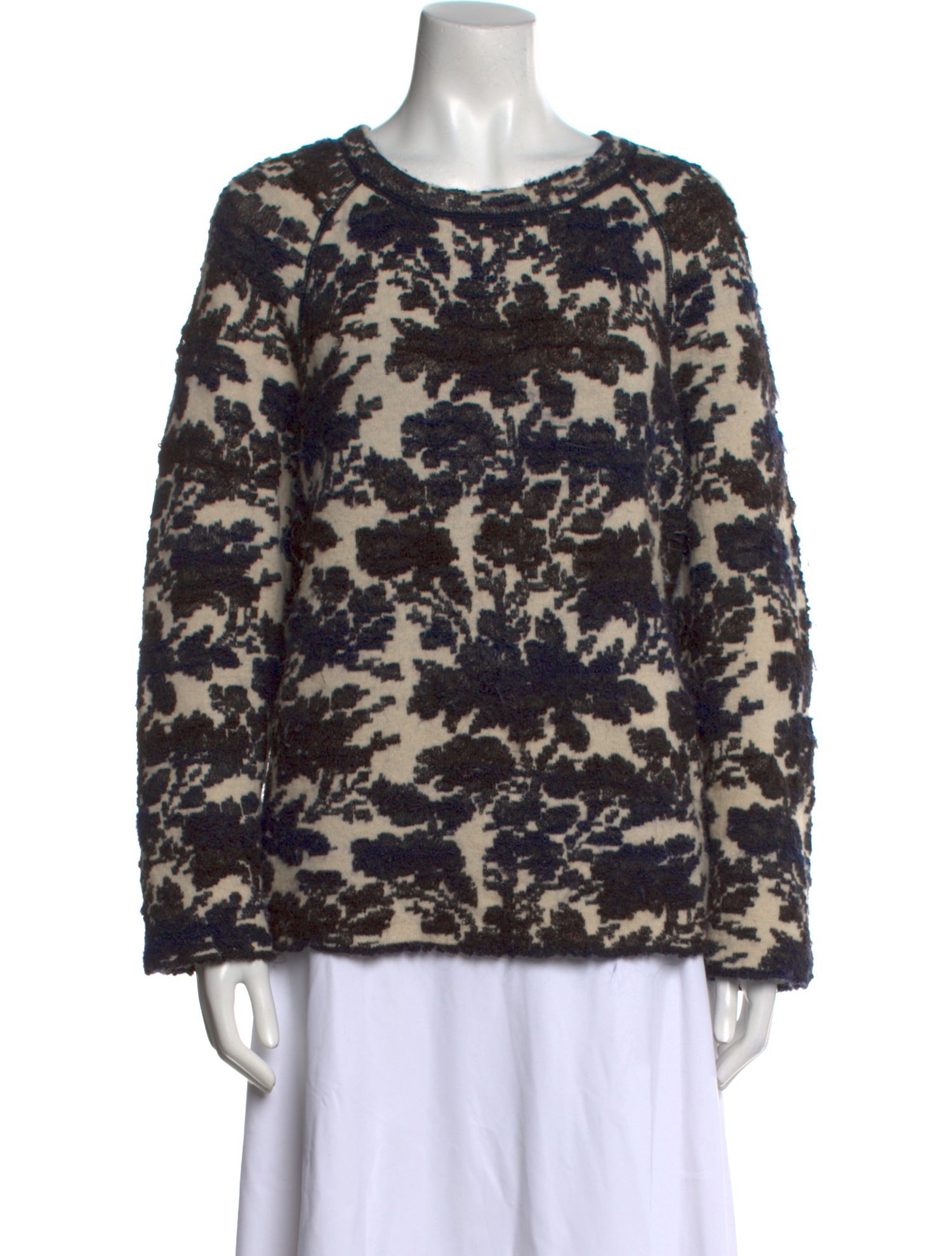 Tory Burch Printed Crew Neck Sweater