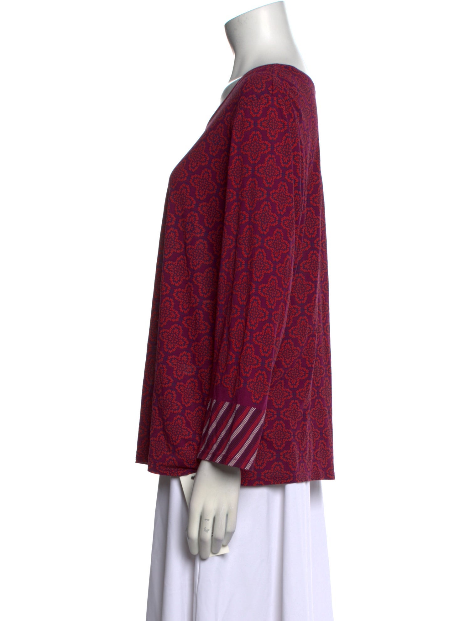 Tory Burch Printed Scoop Neck Blouse