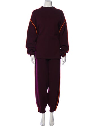 Tory Burch Wool Grosgrain Trim Pant Set