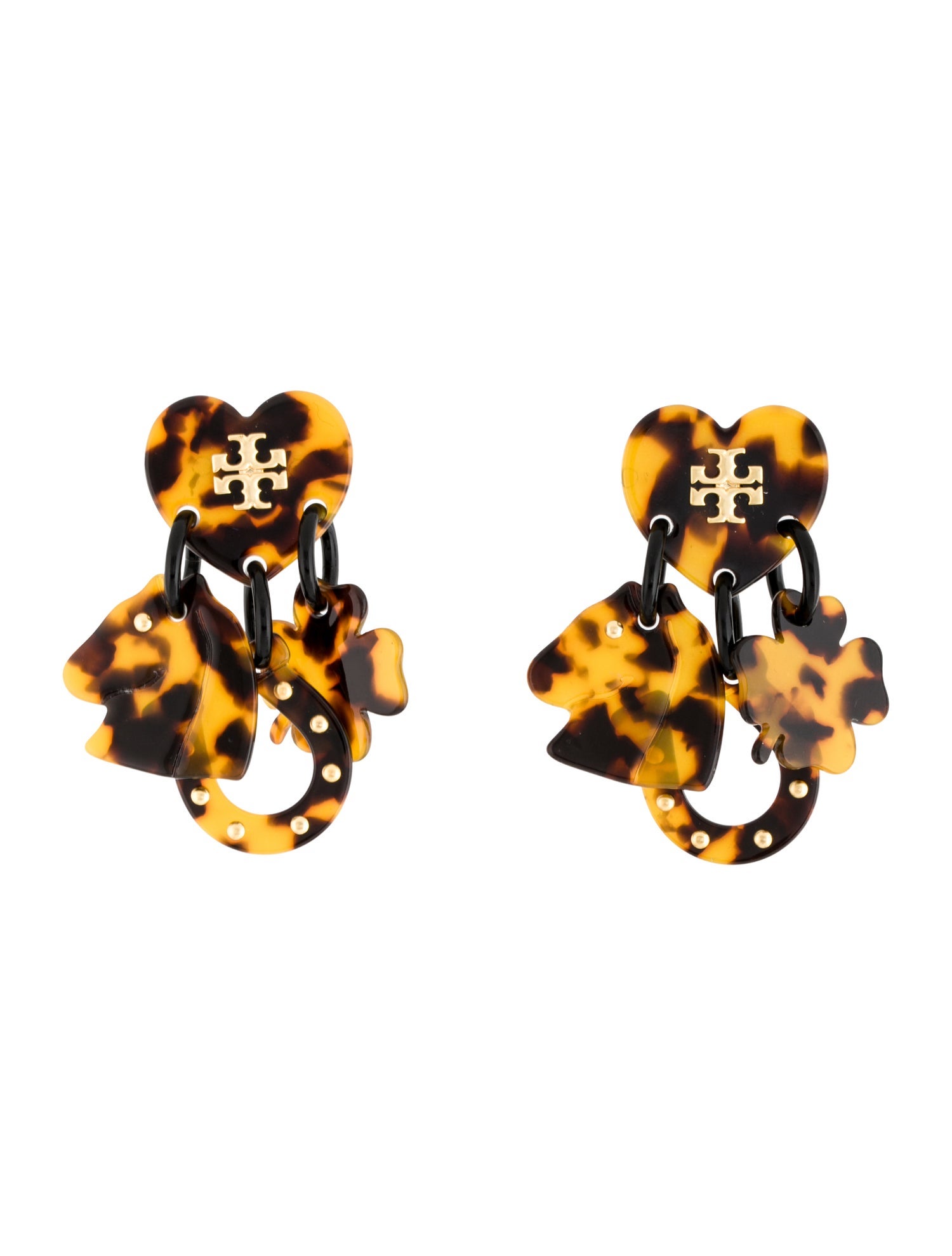 Tory Burch Resin Lucky Charm Drop Earrings