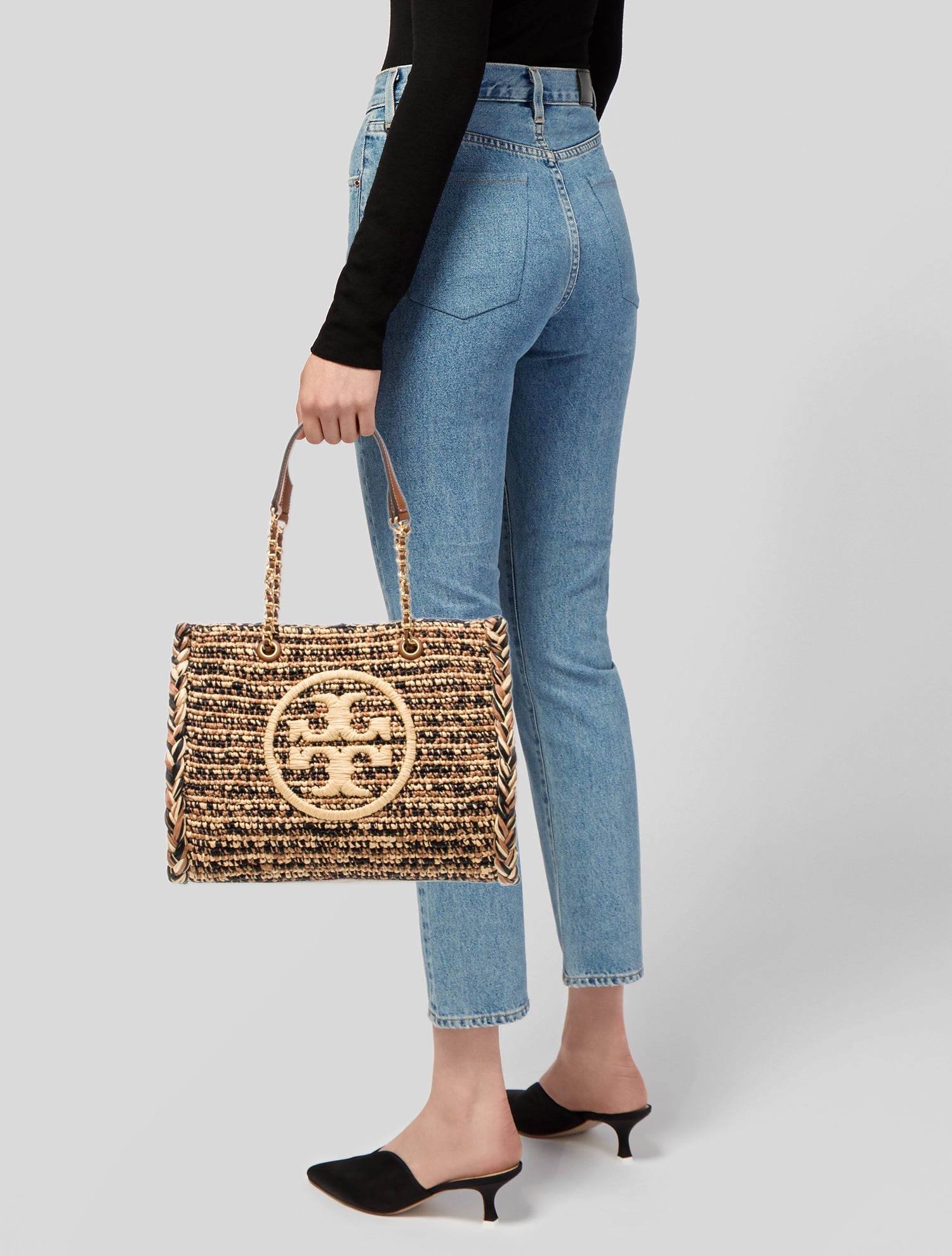 Tory Burch Raffia Top Handle Bag