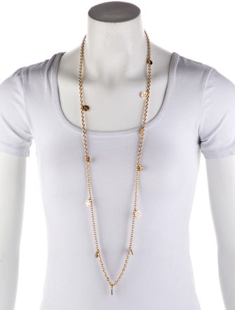 Tory Burch Logo Rosary Station Necklace