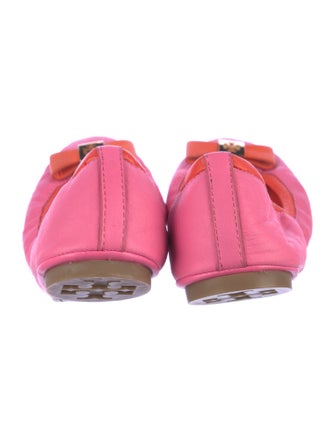 Tory Burch Leather Bow Accents Ballet Flats