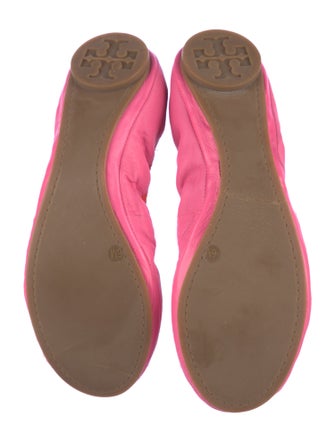 Tory Burch Leather Bow Accents Ballet Flats
